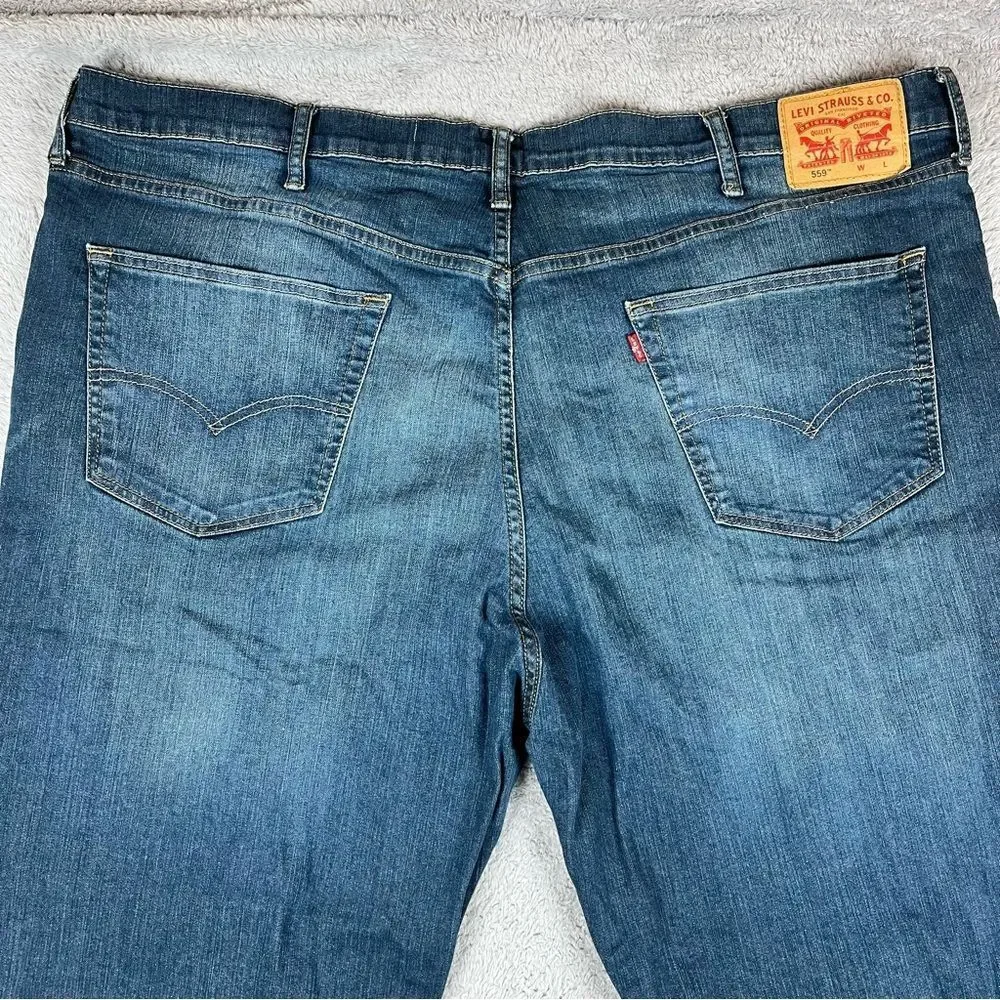Levis 559 48 x 30 Relaxed Fit Straight Leg Blue‎ Jeans 100% Cotton Medium Wash